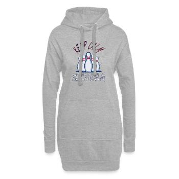 Restez calme jouer au bowling bowling cône cadeau - Sweat-shirt à capuche long Femme - gris chiné - Devant