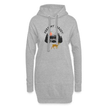 Un chasseur part à la chasse au cerf - Sweat-shirt à capuche long Femme - gris chiné - Devant
