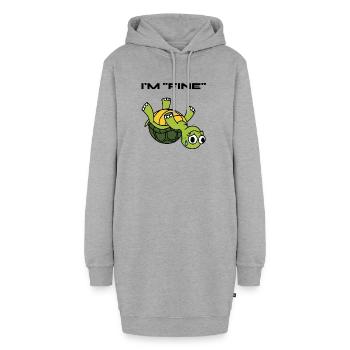 Ich liebe Schildkröte Haustier Tierfreund Geschenk - Hoodie-Kleid - Grau meliert - Vorne