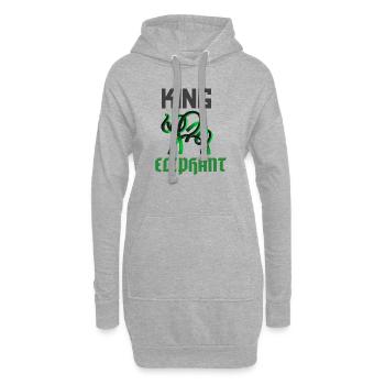König Elefant Elefanten Wildtier Tiere Geschenk - Hoodie-Kleid - Grau meliert - Vorne