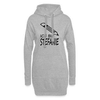 Ich bin Stefanie ich heiße Steffi Geschenkidee - Hoodie-Kleid - Grau meliert - Vorne