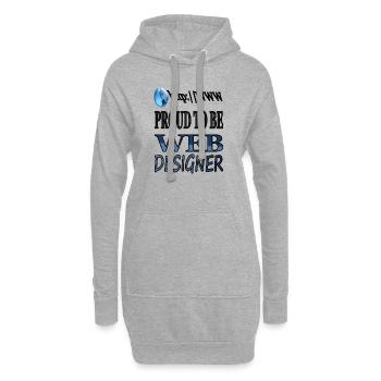 Je suis un concepteur web, internet, développeur web - Sweat-shirt à capuche long Femme - gris chiné - Devant