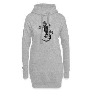 Gecko-Skelett - Hoodie-Kleid - Grau meliert - Vorne