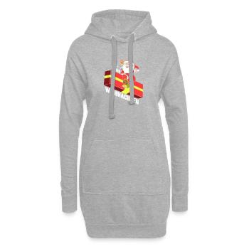 Cooles Weihnachtsgeschenk mit Frohe Weihnachten - Hoodie-Kleid - Grau meliert - Vorne
