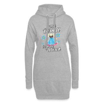 Dirndl Tracht | Mei Dirndl is in da - Hoodie-Kleid - Grau meliert - Vorne