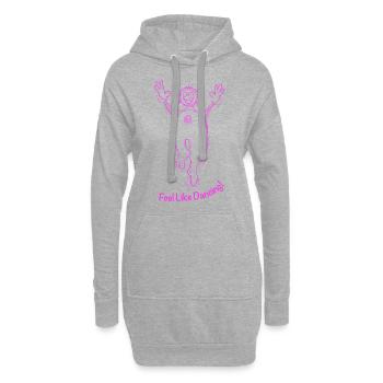 Feel like Dancing! Pink macht Spaß! - Hoodie-Kleid - Grau meliert - Vorne