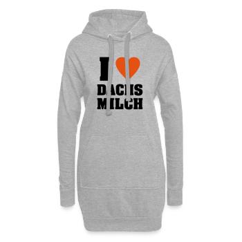 J'adore le lait de blaireau - Sweat-shirt à capuche long Femme - gris chiné - Devant