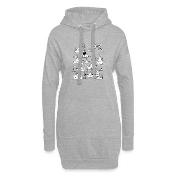 Papierschiffchen mit Leuchtturm - Hoodie-Kleid - Grau meliert - Vorne
