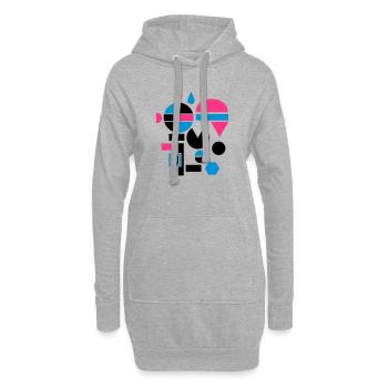 Différentes formes géométriques - Sweat-shirt à capuche long Femme - gris chiné - Devant