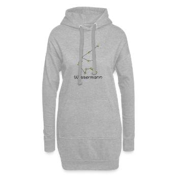 Sternzeichen Wassermann - Hoodie-Kleid - Grau meliert - Vorne