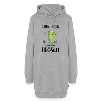 Scheiss auf Prinz - Hoodie-Kleid - Grau meliert - Vorne