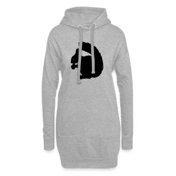 Eichhörnchen mit Nussschattenfigur - Hoodie-Kleid - Grau meliert - Vorne