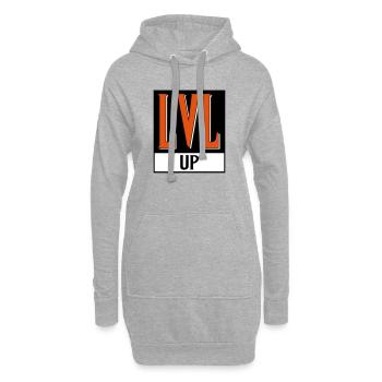 level up nerd cod - Hoodie-Kleid - Grau meliert - Vorne