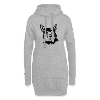 Schwedischer Wallhund - Hoodie-Kleid - Grau meliert - Vorne