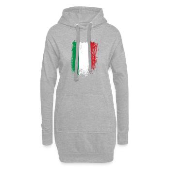 Italien Flagge Grunge Bürste - Hoodie-Kleid - Grau meliert - Vorne