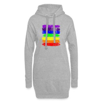 Rayures Vivid Pride - Sweat-shirt à capuche long Femme - gris chiné - Devant