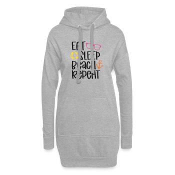 Manger dormir plage répéter - Sweat-shirt à capuche long Femme - gris chiné - Devant