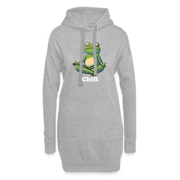Chill Frosch - Hoodie-Kleid - Grau meliert - Vorne