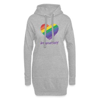 Pride Month LGBTQ - Sei du selbst - Hoodie-Kleid - Grau meliert - Vorne