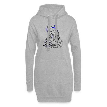 Matrose, maritim - Hoodie-Kleid - Grau meliert - Vorne