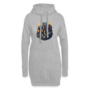 Skyline - Hoodie-Kleid - Grau meliert - Vorne