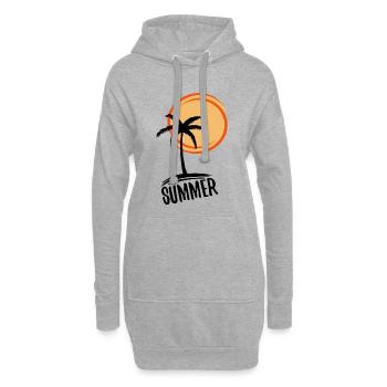 Urlaub und Sommer im Paradies (schwarz) - Hoodie-Kleid - Grau meliert - Vorne