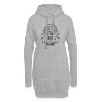 Ziach Vintage Label - Do samma dahoam | ZiachON! - Hoodie-Kleid - Grau meliert - Vorne
