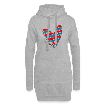 WEIHNACHTEN. FROHE WEIHNACHTEN. FROHE WEIHNACHTEN. NEUJAHR - Hoodie-Kleid - Grau meliert - Vorne