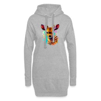 Rehbraun - Hoodie-Kleid - Grau meliert - Vorne