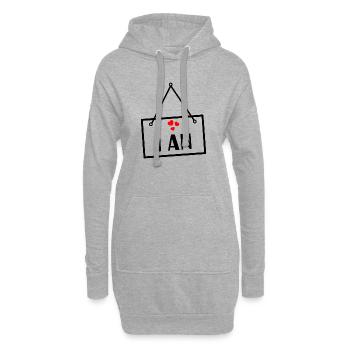 1. 1 AN. 1er ANNIVERSAIRE. ANNIVERSAIRE 1 AN. ANNI - Sweat-shirt à capuche long Femme - gris chiné - Devant