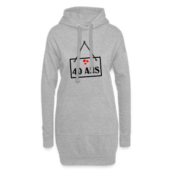 40. 40 ANS. 40e ANNIVERSAIRE. ANNIVERSAIRE 40 ANS. - Sweat-shirt à capuche long Femme - gris chiné - Devant