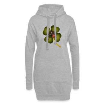 Un trèfle à quatre feuilles avec deux coccinelles - Sweat-shirt à capuche long Femme - gris chiné - Devant