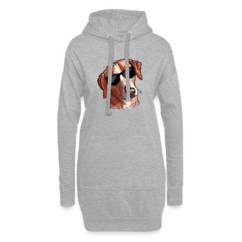 Funny Dog SAVEBRACKE Lunettes de soleil pour chien de chasse - Sweat-shirt à capuche long Femme - gris chiné - Devant