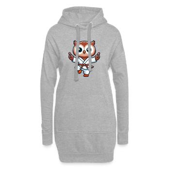 Hibou Karaté Arts Martiaux Japonais Arts Martiaux - Sweat-shirt à capuche long Femme - gris chiné - Devant