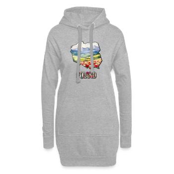 Watercolor Map Poland - Hoodie Dress - heather grey - Front