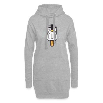 niedliches Pinguin-Eis-Motiv für den Sommer - Hoodie-Kleid - Grau meliert - Vorne
