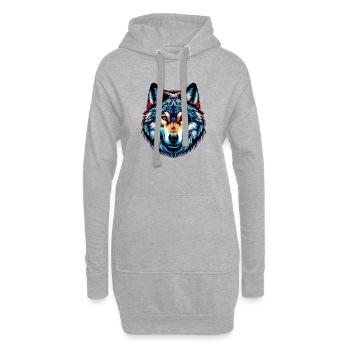 Wolf - Hoodie Dress - heather grey - Front