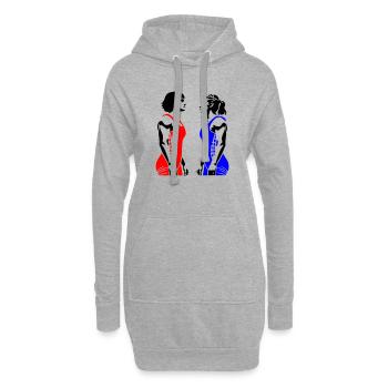 Lutte féminine - Sweat-shirt à capuche long Femme - gris chiné - Devant