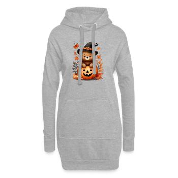 Ours en peluche d’Halloween dans la citrouille : Doux et effrayant - Sweat-shirt à capuche long Femme - gris chiné - Devant