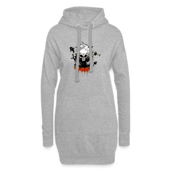 Skull with sharp teeth - Hoodie Dress - heather grey - Front