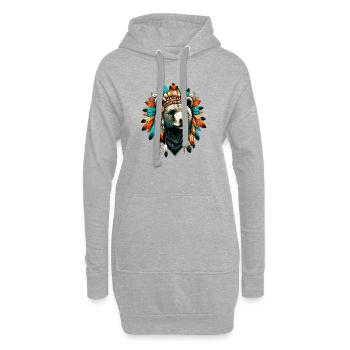Ours amérindien Peaux-rouges d’Amérique - Sweat-shirt à capuche long Femme - gris chiné - Devant