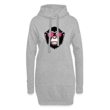 Singe - Sweat-shirt à capuche long Femme - gris chiné - Devant