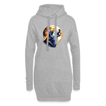 Loup - Sweat-shirt à capuche long Femme - gris chiné - Devant