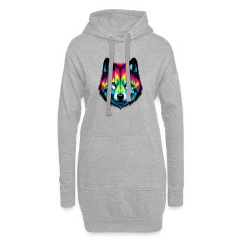 Loup - Sweat-shirt à capuche long Femme - gris chiné - Devant