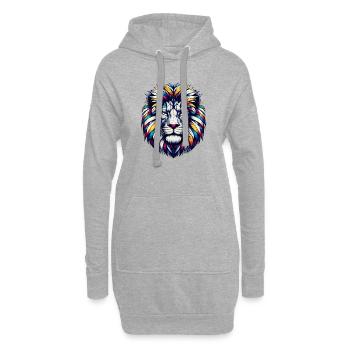 Löwe - Hoodie-Kleid - Grau meliert - Vorne