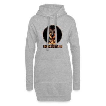 Garde du corps Berger Chien Portrait - Sweat-shirt à capuche long Femme - gris chiné - Devant