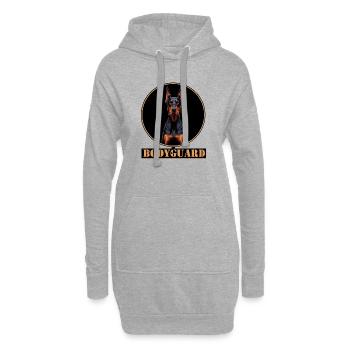 Bodyguard Dobermann Kreis - Hoodie-Kleid - Grau meliert - Vorne