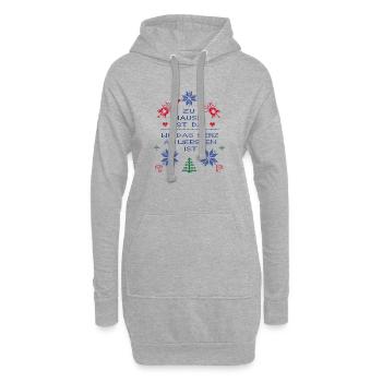 Familie, Weihnachten - Hoodie-Kleid - Grau meliert - Vorne