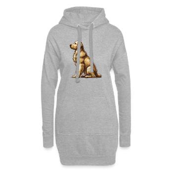 Golden Retriever - Hoodie-Kleid - Grau meliert - Vorne