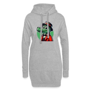 Crocodile Russe en Russe Crocodiles Russes - Sweat-shirt à capuche long Femme - gris chiné - Devant